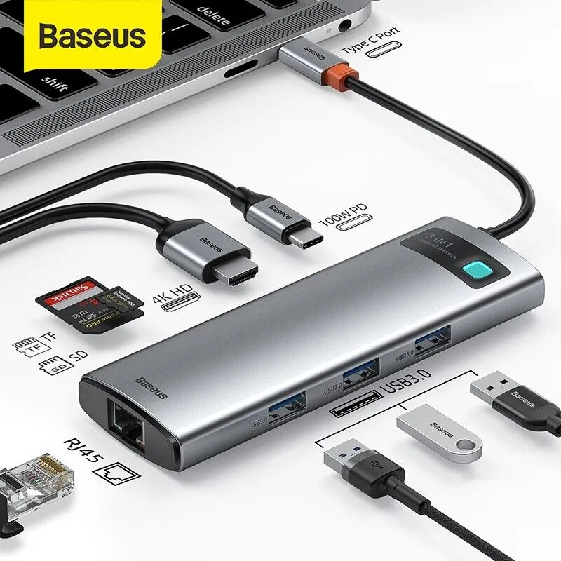 Baseus StarJoy 8-in-1 Multifunctional Type-C HUB Docking Station 4K 30Hz