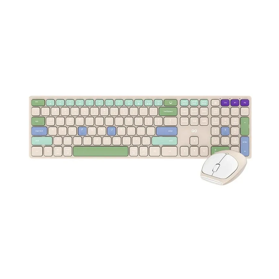 Fantech WK895 GO POP Wireless Keyboard-Mouse Combo, Beige Color